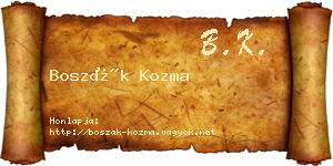 Boszák Kozma névjegykártya